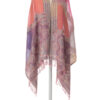 Coral Pink with Purple Border Scarf