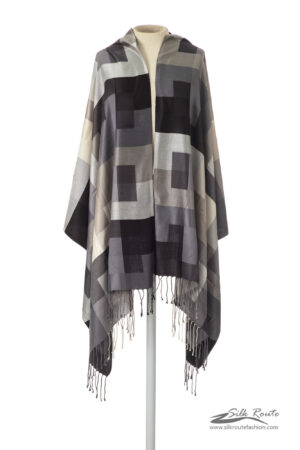 Silver Grey and Black Scarf
