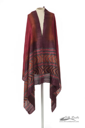 Earthy Red, Mustard, and Purple Scarf