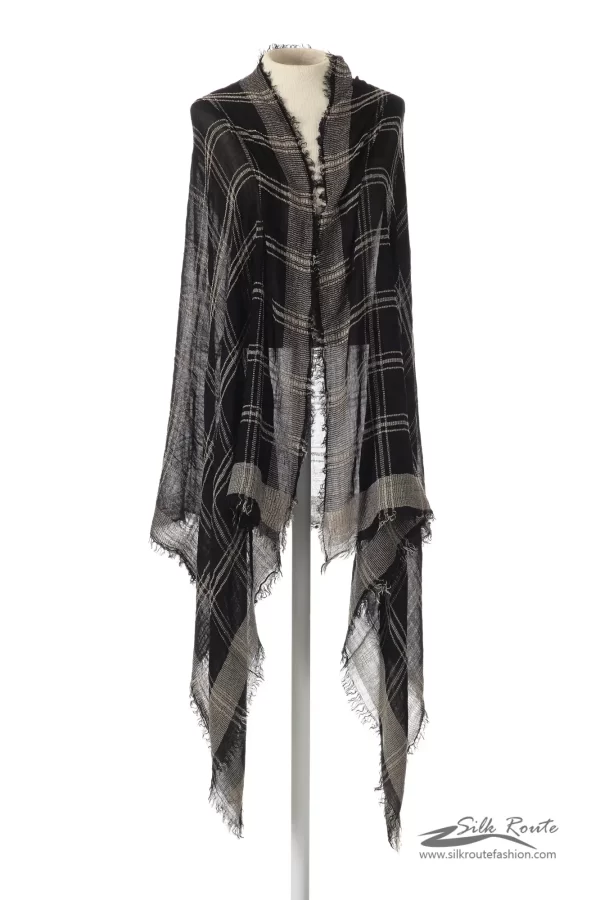 Black Plaid Lycra Scarf