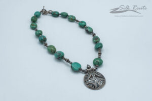 Handcrafted Green Malachite Oxidized Silver Necklace